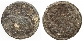 BURMA: Mindon, 1853-1878, lead ¼ pya (12.36g), CS1231 (1870), KM-23, Robinson-11.15, hare // legend in wreath, VG, R. 
Estimate: $75 - $100