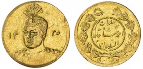 IRAN: Ahmad Shah, 1909-1924, AV 5000 dinars, AH1335, KM-1071, choice EF, ex Dabestani Collection. 
Estimate: $90 - $120