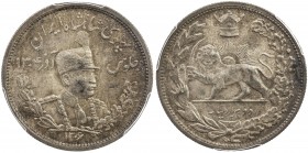 IRAN: Reza Shah, 1925-1941, AR 2000 dinars, SH1306, KM-1104, attractive deep toning, PCGS graded AU58. Struck at the British Royal Mint in London.
Es...