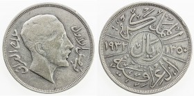 IRAQ: Faisal I, 1921-1933, AR riyal, 1932/AH1350, KM-101, pleasing Fine.
Estimate: $70 - $90