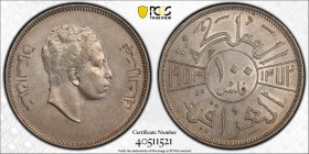 IRAQ: Faisal II, 1939-1958, AR 100 fils, 1953/AH1372, KM-115, PCGS graded AU53.
Estimate: $75 - $100