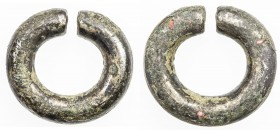 JAPAN: AR gin kwan (20.09g), Opitz pg. 280, Munro pg. 5, 30mm, "silver ring money" silvered copper ring; with some original plating intact, VF, R, ex ...