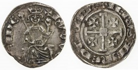 CRUSADERS: KINGDOM OF CYPRUS: Hugh IV de Lusignan, 1324-1359, AR gros (4.55g), Metcalf-752, king enthroned facing holding orb and scepter, B with annu...