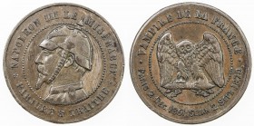FRANCE: Napoleon III, 1852-1870, AE medal, 1870, 32mm, Satirical Battle of Sedan, NAPOLEON III LE MISERABLE, bust of Napoleon III in Germany uniform, ...