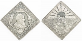 BAVARIA: Luitpold, as Prince Regent, 1886-1912, AR medal (26.84g), 1888, Hauser-590; Wittelsbach-3047, 36x36mm silver klippe medal for the 8th Bavaria...
