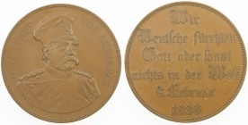 GERMANY: Empire, AE medal (26.66g), 1888, Bennert-53, Müller Coll.-37, 40mm bronze medal of Prince Otto Bismarck for his Reichstag Speech by Lauer, ha...