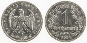 GERMANY: Third Reich, reichsmark, 1939-B, KM-78, better date/mintmark combination, Choice AU.
Estimate: $80 - $120