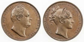 GREAT BRITAIN: William IV, 1830-1837, AE medal (18.93g), 1831, BHM-1475, 34mm bronze Coronation medal for William IV by W. Wyon after F. Chantrey, bus...