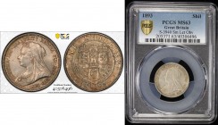 GREAT BRITAIN: Victoria, 1837-1901, AR shilling, 1893, KM-780, S-3940, PCGS graded MS63.
Estimate: $60 - $90