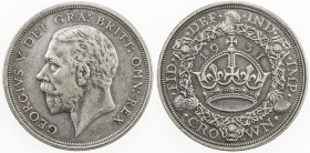 GREAT BRITAIN: George V, 1910-1936, AR crown, 1931, KM-836, Spink-4036, mintage of only 4,056 pieces, Choice VF, S. 
Estimate: $100 - $150