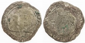 IRELAND: Philip and Mary, 1554-1558, AR shilling (8.28g), 1555, Spink-6500, Portcullis mintmark, a few small verdigris spots, fairly well-struck on sq...