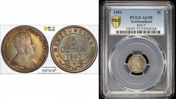 NEWFOUNDLAND: Edward VII, 1901-1910, AR 5 cents, 1903, KM-7, PCGS graded AU55.
Estimate: $75 - $100