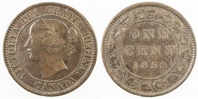 CANADA: Victoria, 1837-1901, AE cent, 1858, KM-1, with old ICCS tag, better date, Fine, ex Fuller Collection. 
Estimate: $80 - $100