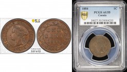 CANADA: Victoria, 1837-1901, AE cent, 1884, KM-7, obverse type 1, couple light scratches, PCGS graded AU55.
Estimate: $75 - $100