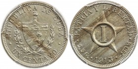 CUBA: Republic, 1 centavo, 1915, KM-9, a lovely mint state example! PCGS graded MS63.
Estimate: $50 - $75