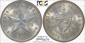 CUBA: Republic, AR 20 centavos, 1948, KM-13, PCGS graded MS63.
Estimate: $50 - $75