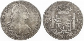 GUATEMALA: Carlos IV, 1788-1808, AR 8 reales, 1799-NG, KM-53, assayer M, pleasing deep tone, Fine.
Estimate: $110 - $150
