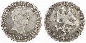 MEXICO: Augustin I Iturbide, 1822-1823, AR 2 reales, 1822-Mo, KM-303, assayer JM, soft strike on eagle 's details, two-year type, F-VF.
Estimate: $80...