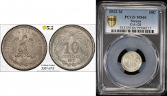 MEXICO: Estados Unidos, AR 10 centavos, 1912-M, KM-428, a superb quality example! PCGS graded MS66.
Estimate: $75 - $125