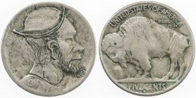 UNITED STATES: Hobo nickel, 1914-S, KM-134, VF, Original Hobo nickel on a better date/mintmark Buffalo nickel, This piece is an original piece, not on...