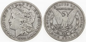 UNITED STATES: AR dollar (26.73g), 1890-CC, Fine, Carson City mint.
Estimate: $70 - $80