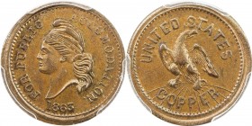 UNITED STATES: AE token, 1863, Fuld-37/434a, PCGS graded MS63 BR, For Public Accommodation, Patriotic Union Civil War token, copper.
Estimate: $50 - ...