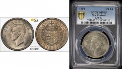 NEW ZEALAND: George VI, 1936-1952, ½ crown, 1951, KM-19, a superb quality example! PCGS graded MS65.
Estimate: $50 - $75