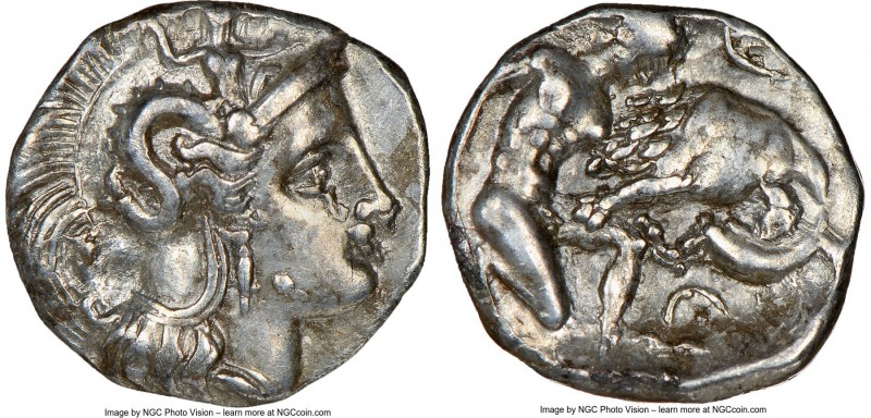 CALABRIA. Tarentum. Ca. 380-280 BC. AR diobol (11mm, 6h). NGC XF. Ca. 325-280 BC...