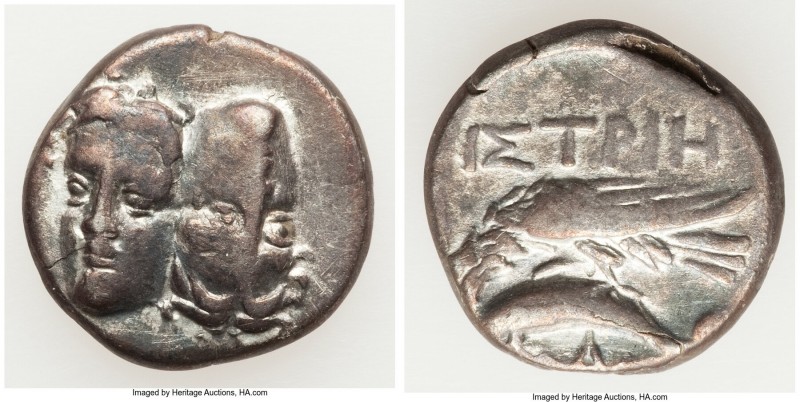 MOESIA. Istrus. Ca. 4th century BC. AR drachm (18mm, 5.00 gm, 12h). Fine. Two ma...