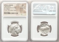 ATTICA. Athens. Ca. 440-404 BC. AR tetradrachm (23mm, 17.20 gm, 1h). NGC MS 5/5 - 4/5. Mid-mass coinage issue. Head of Athena right, wearing crested A...