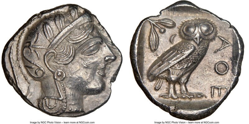 ATTICA. Athens. Ca. 440-404 BC. AR tetradrachm (26mm, 17.18 gm, 9h). NGC Choice ...