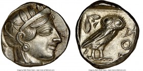 ATTICA. Athens. Ca. 440-404 BC. AR tetradrachm (24mm, 17.19 gm, 10h). NGC Choice AU 4/5 - 4/5, brushed. Mid-mass coinage issue. Head of Athena right, ...