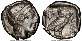 ATTICA. Athens. Ca. 440-404 BC. AR tetradrachm (24mm, 17.18 gm, 11h). NGC Choice XF 4/5 - 4/5. Mid-mass coinage issue. Head of Athena right, wearing c...