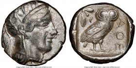 ATTICA. Athens. Ca. 440-404 BC. AR tetradrachm (23mm, 17.16 gm, 2h). NGC Choice VF 4/5 - 4/5. Mid-mass coinage issue. Head of Athena right, wearing cr...