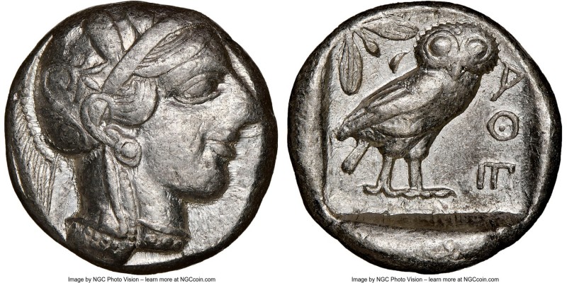 ATTICA. Athens. Ca. 440-404 BC. AR tetradrachm (23mm, 17.16 gm, 3h). NGC Choice ...