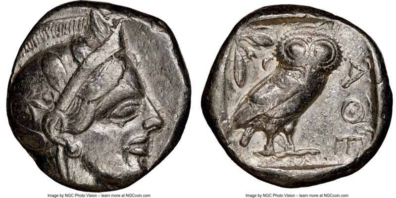 ATTICA. Athens. Ca. 440-404 BC. AR tetradrachm (24mm, 17.18 gm, 2h). NGC VF 4/5 ...