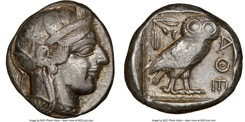ATTICA. Athens. Ca. 440-404 BC. AR tetradrachm (24mm, 17.19 gm, 4h). NGC VF 3/5 ...
