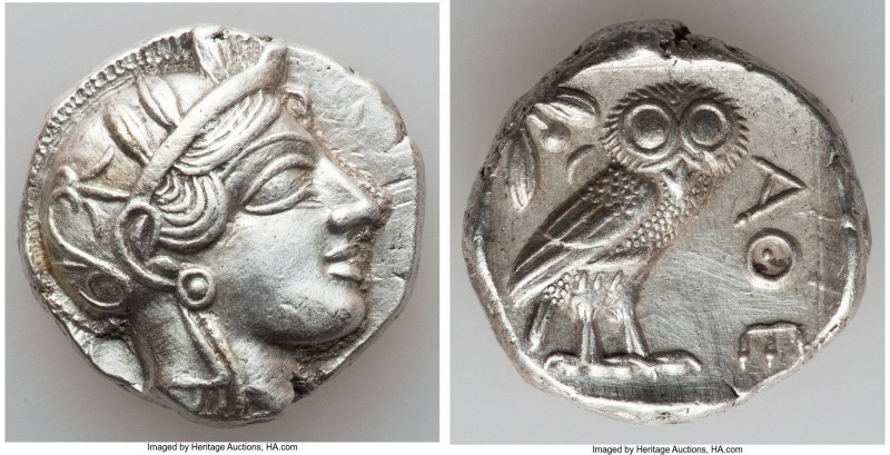 ATTICA. Athens. Ca. 440-404 BC. AR tetradrachm (24mm, 17.16 gm, 6h). XF. Mid-mas...