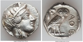 ATTICA. Athens. Ca. 440-404 BC. AR tetradrachm (24mm, 17.16 gm, 6h). XF. Mid-mass coinage issue. Head of Athena right, wearing crested Attic helmet or...