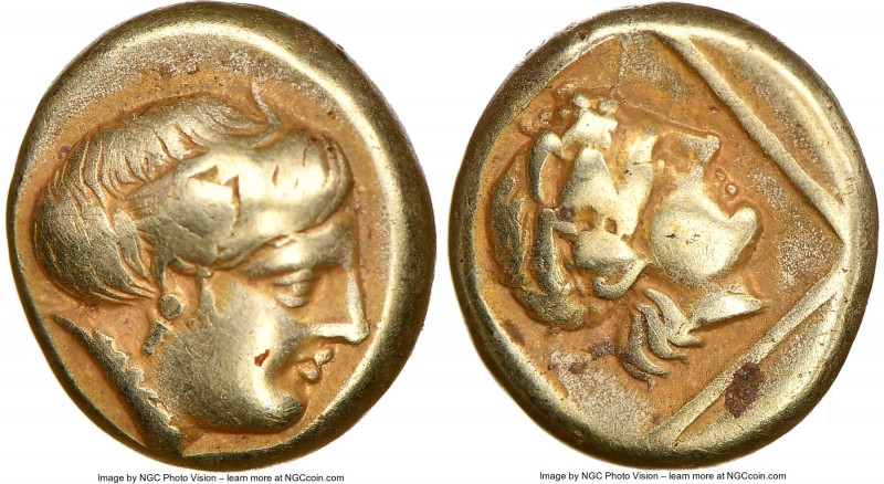 LESBOS. Mytilene. Ca. 412-378 BC. EL sixth-stater or hecte (11mm, 2.50 gm, 11h)....