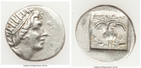 CARIAN ISLANDS. Rhodes. Ca. 88-84 BC. AR drachm (16mm, 2.64 gm, 11h). VF. Plinthophoric standard, Philon, magistrate. Radiate head of Helios right / Φ...
