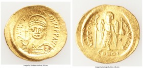 Justinian I the Great (AD 527-565). AV solidus (21mm, 4.48 gm, 6h). Choice XF, wavy flan. Constantinople, 1st officina, ca. AD 545-565. D N IVSTINI-AN...