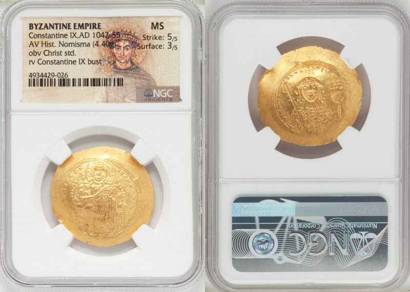 Constantine IX Monomachus (AD 1042-1055). AV histamenon nomisma (31mm, 4.40 gm, ...