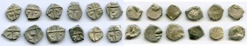 ANCIENT LOTS. Celtic. Southern Gaul. Volcae Tectosages. Ca. 200-118 BC. Lot of twelve (12) AR drachms. Fine. Male head left, two dolphins to left / Cr...
