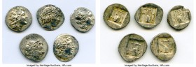 ANCIENT LOTS. Greek. Lycian League. Ca. 48-20 BC. Lot of five (5) AR hemidrachms. VF-XF. Includes: Five (5) AR hemidrachms - Laureate head of Apollo r...