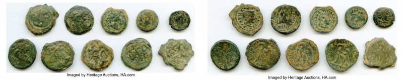 ANCIENT LOTS. Greek. Ptolemaic Egypt. 2nd-1st centuries BC. Lot of ten (10) AE c...