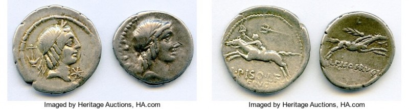 ANCIENT LOTS. Roman Republican. Ca. early 1st century BC. Lot of two (2) AR dena...