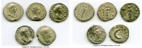 ANCIENT LOTS. Roman Imperial. Lot of five (5) AR denarii. About VF-VF. Includes: Five Roman Imperial denarii, various emperors and empresses with diff...