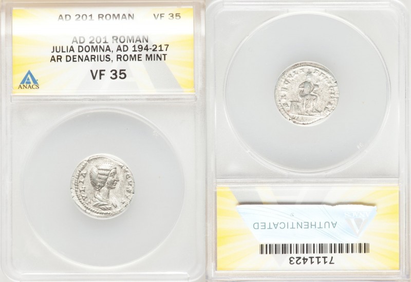 ANCIENT LOTS. Roman Imperial. Julia Domna (AD 193-217). Lot of six (6) AR denari...