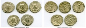 ANCIENT LOTS. Roman Imperial. AD 3rd century. Lot of five (5) AR antoniniani. XF-Choice XF. Includes: AR antoniniani (5), various rulers. Total five (...
